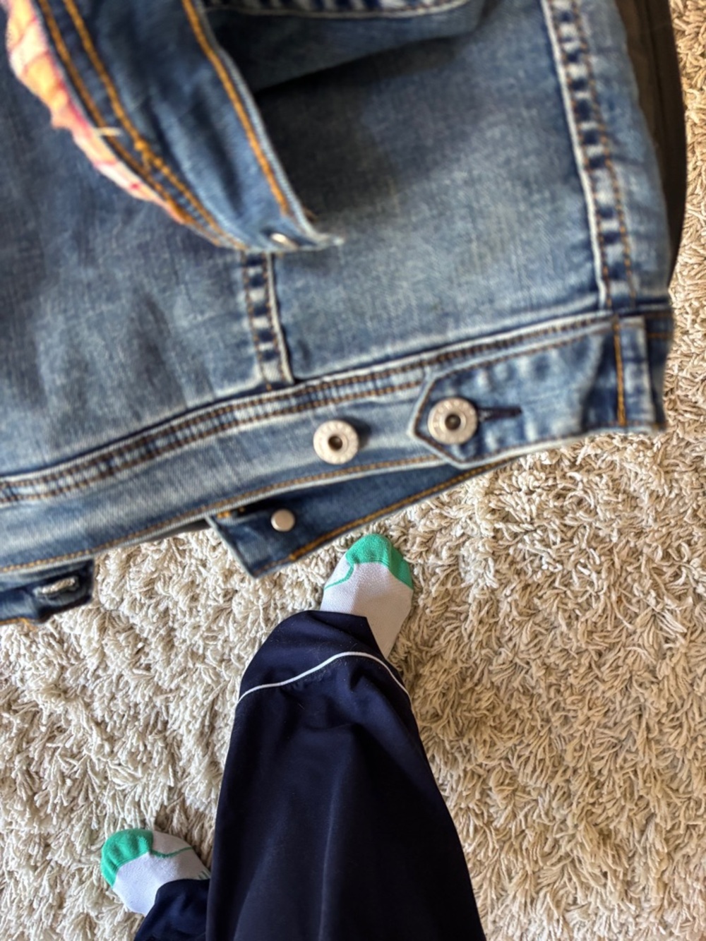 Nwt AG  Adriano Goldschmied Kids Blue Denim Sherpa-Lined Jacket & plaid flannel - Picture 8 of 12